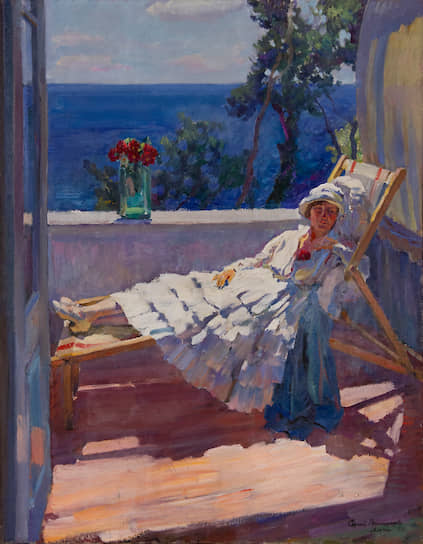 Сергей Виноградов. «Дама на балкона (На солнце)», 1916