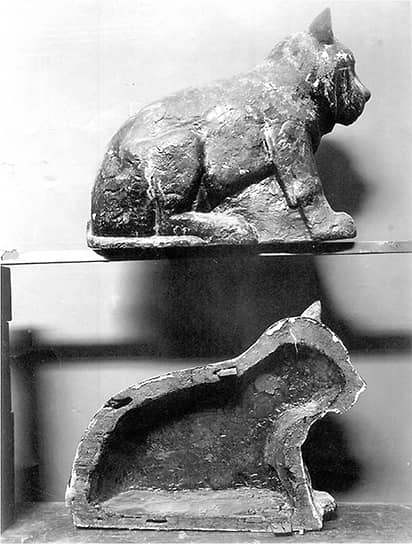 Саркофаг для мумии кошки, обнаруженный лордом Карнарвоном в 1906 году