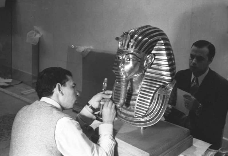 Маска Тутанхамона в Пушкинском музее, 1973 