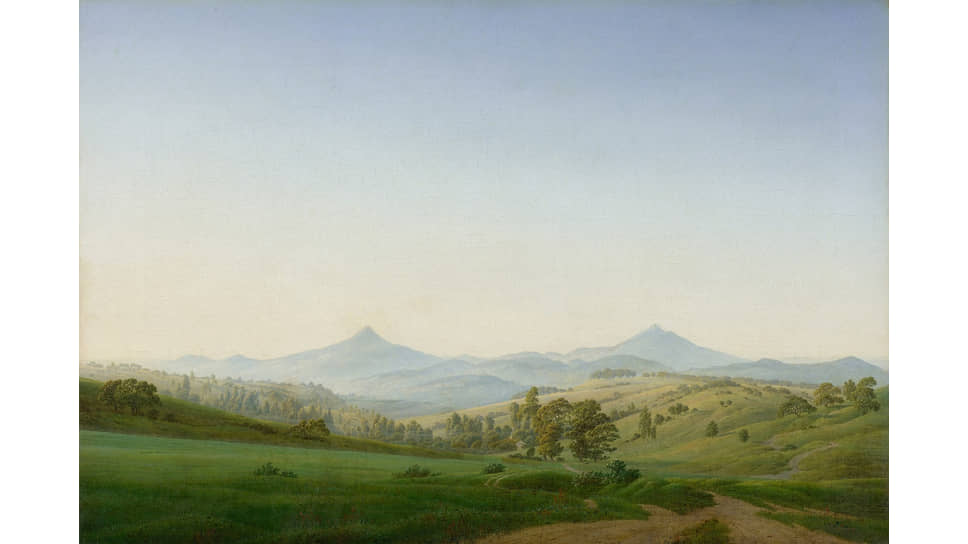 Каспар Давид Фридрих. «Богемский пейзаж с горой Миллешауер», 1808