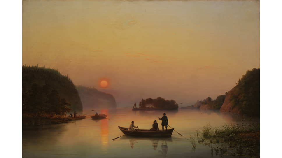 Антон Иванов-Голубой. «Остров Валаам при закате солнца», 1845