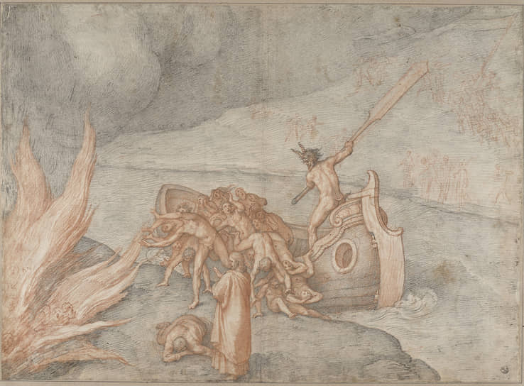 Федерико Цуккари. «Харон. Землетрясение и лебедь. Ад, песнь III», 1586–1588
