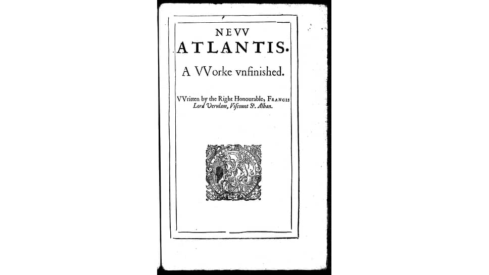 «Новая Атлантида». Титульный лист второго издания, 1628