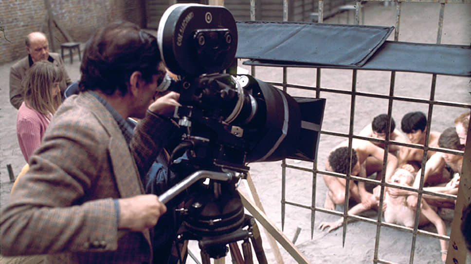 Пьер Паоло Пазолини на съемках фильма «Сало, или 120 дней Содома», 1975