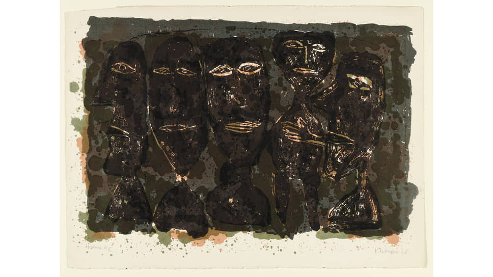 Жан Дюбюффе. «Группа загорелых лиц», 1946