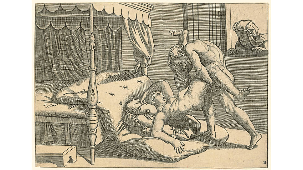 Маркантонио Раймонди. «I Modi», 1530–1540. «Поза 9», из коллекции Альбертины