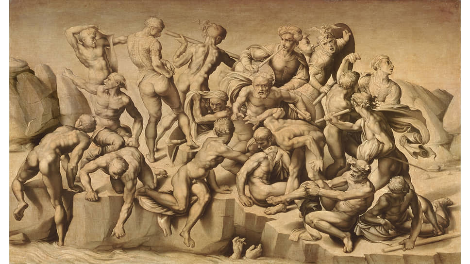 Бастиано да Сангалло. «Битва при Кашине», 1542. Копия с работы Микеланджело
