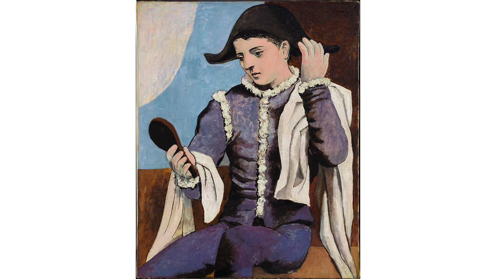 Пабло Пикассо. «Арлекин с зеркалом», 1923