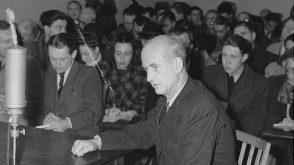 Вильгельм Фуртвенглер на заседании комиссии по денацификации, 1946