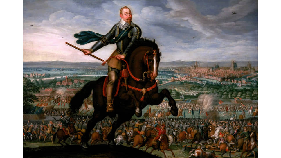 Иоганн Якоб Вальтер. «Конный портрет Густава II Адольфа
Васы, короля Швеции, в битве при Брейтенфельде», 1632