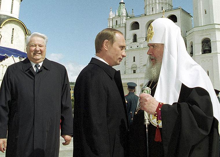 В Кремле с преемником и патриархом. 2000 год