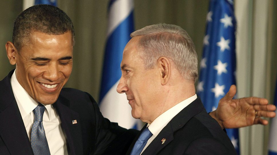 Президент США Барак Обама и премьер-министр Израиля Биньямин Нетаньяху. Иерусалим, 2013 год 
