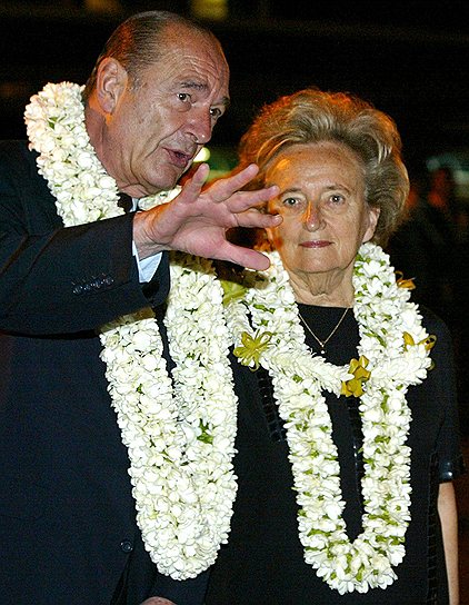 Президент Франции Жак Ширак и его супруга Бернадетт. Папеэте, 2003 год 
