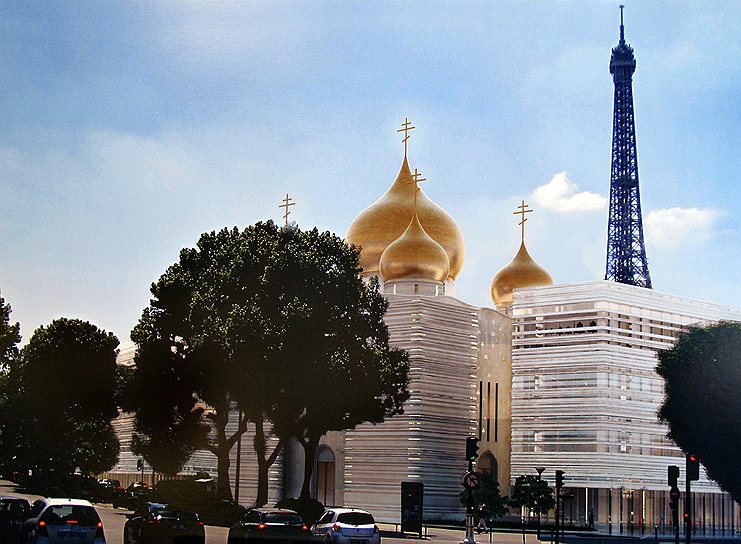 В утвержденном проекте духовно-культурного православного центра в Париже церковь — лишь одно из четырех зданий