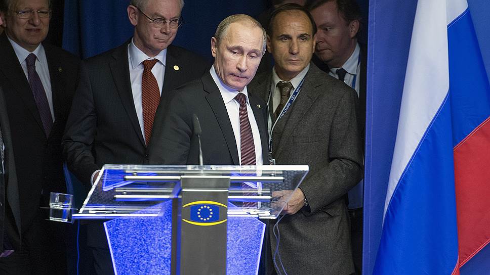 Президент России на совместной пресс-конференции по итогам встречи на высшем уровне Россия--Евросоюз в Брюсселе