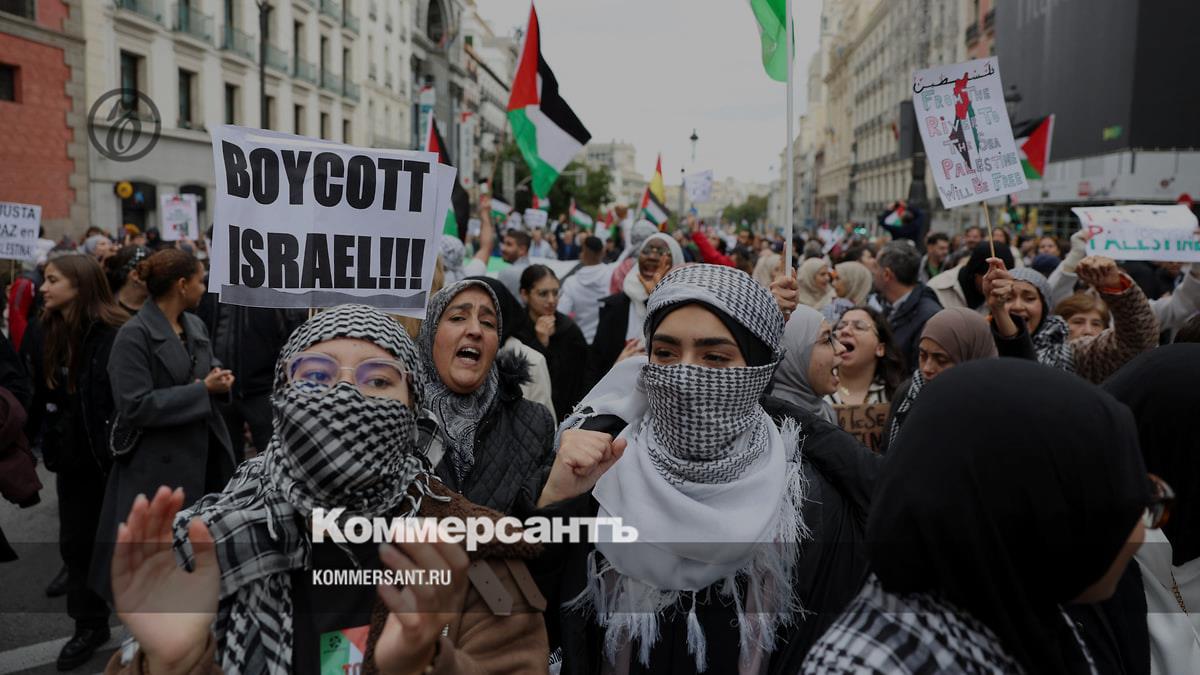 В Мадриде 10 тыс. человек собрались на митинг в поддержку палестинцев