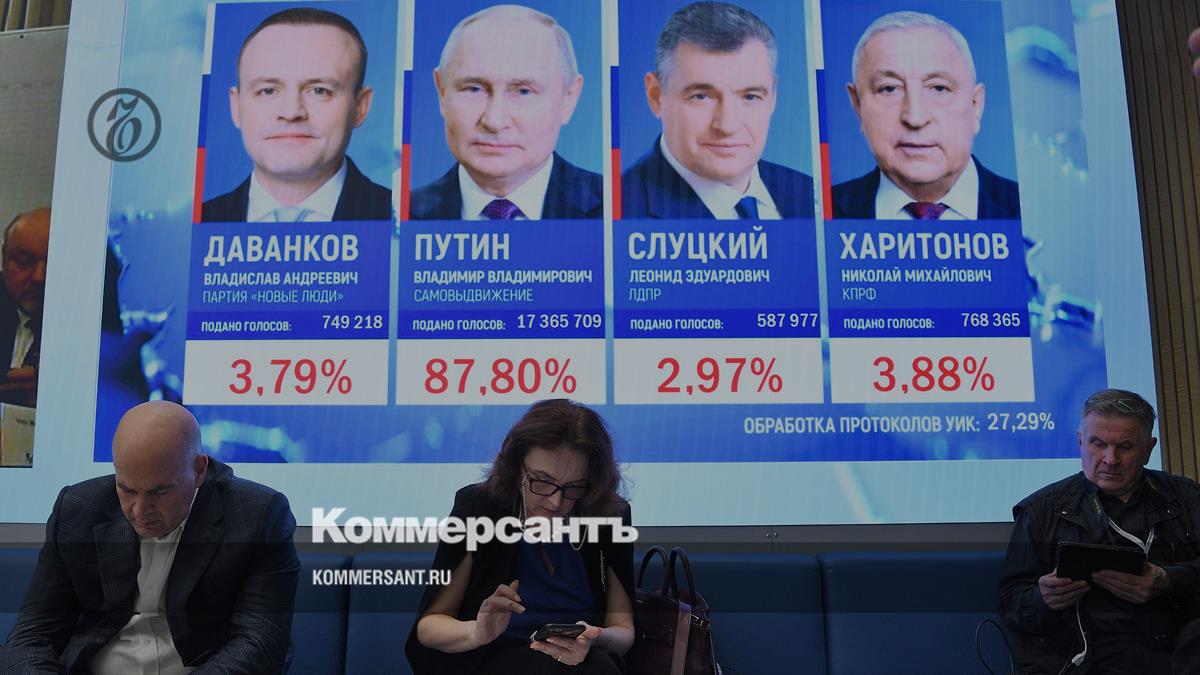 Results of the 2024 Russian presidential elections.  Main figures