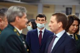 Russian Minister of Natural Resources and Environment Alexander Kozlov during a visit to the Avialesokhrana of Russia.