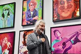 Opening ceremony of a multi-genre exhibition of artist, musician and producer, leader of the Tsvety music band Stas Namin at the Moscow Museum of Modern Art (MMOMA).