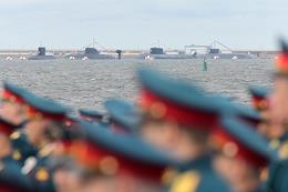 Naval parade on the Day of the Navy in Kronstadt