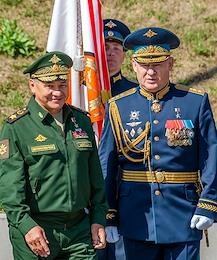 Solemn events dedicated to the celebration of the 91st anniversary of the formation of the Airborne Forces. Military sports festival at the Mound of Glory of Alabino training ground. The event was attended by Russian Defense Minister Sergei Shoigu.