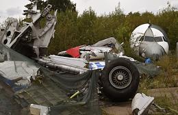 The wreckage of an Airbus A321 of Ural Airlines, which made an emergency landing after takeoff from Zhukovsky airport in 2019