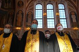 The solemn ceremony of opening the cathedral in honor of the holy right-believing prince Alexander Nevsky in the center of Volgograd. The rite of the great consecration of the Alexander Nevsky Cathedral and the Divine Liturgy.