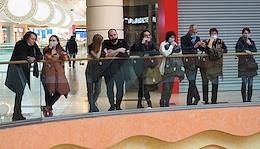 The queue for the covid-19 vaccination at the Europolis shopping center on the first day of the lockdown.