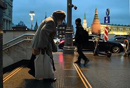 Genre photographs. Cold snap in Moscow.