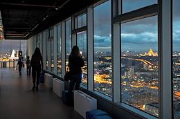 Views of Moscow from the window of the Empire Tower of the Moscow International Business Center 'Moscow City'.