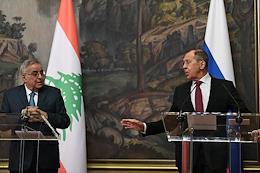 Talks between Russian Foreign Minister Sergei Lavrov and Lebanese Minister of Foreign Affairs and Emigrants Abdallah Bou Habib at the Russian Foreign Ministry's Reception House.