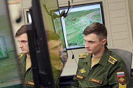 The first practical exercises with cadets on virtual simulators at the Peter the Great Military Academy of the Strategic Missile Forces in Balashikha.