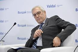 Discussion 'Relations between Russia and NATO: bullet point or to be continued?' with the participation of the Deputy Minister of Foreign Affairs of Russia Alexander Grushko at the discussion platform of the Valdai Club.
