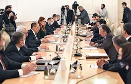 Talks between Minister of Foreign Affairs of Russia Sergei Lavrov and Minister of Foreign Affairs of the Federal Republic of Brazil Carlos Alberto Franco Fransa at the Reception House of the Russian Foreign Ministry.