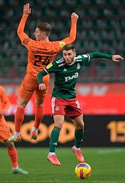 Russian Premier League (RPL). Tinkoff - Russian Football Championship 2021/2022. 17th round. A match between the teams Lokomotiv (Moscow) - Ural (Ekaterinburg) at the Russian Railways Arena stadium.