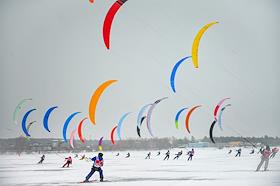 XIII Siberian Cup in winter sailing 'Siberian Cup' in the Novosibirsk region. Siberian Cup 2021 in snowkiting and winter windsurfing.