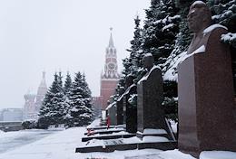 Snowfall in Moscow.