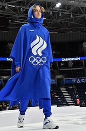 Presentation of the ZASPORT Olympic collection for the participants of the XXIV Winter Olympic Games in 2022 in Beijing at the VTB-Arena stadium.