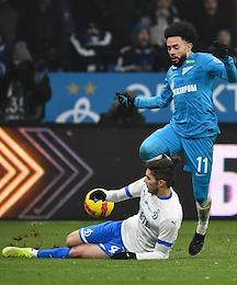 Russian Premier League (RPL). Tinkoff - Russian Football Championship 2021/2022. 18th round. A match between the teams Dynamo Moscow - Zenit St. Petersburg at the VTB Arena central stadium.