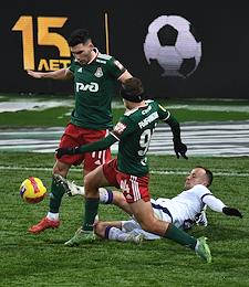 Russian Premier League (RPL). Tinkoff - Russian Football Championship 2021/2022. 18th round. A match between the teams Lokomotiv (Moscow) - Ufa (Ufa) at the Russian Railways Arena stadium.