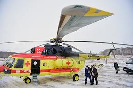 The work of the medical team of the National Air Medical Service (NAMS) in the Novosibirsk region.