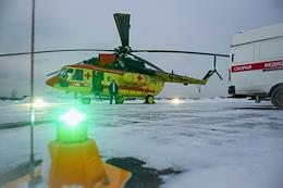 The work of the medical team of the National Air Medical Service (NAMS) in the Novosibirsk region.