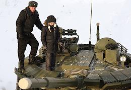 Federal charitable program 'Christmas tree of desires'. Fulfillment of the desire of 10-year-old Kamil Petrov from Naberezhnye Chelny to ride a real tank, which was fulfilled by the President of Tatarstan Rustam Minnikhanov.