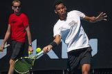 Tennis training at the Australian Open.