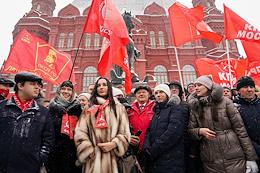 Communist Party leader Gennady Zyuganov at Manezhnaya Square.