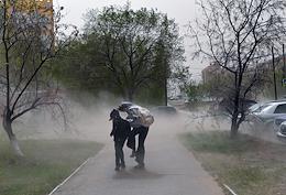 Dust storm in Omsk.
