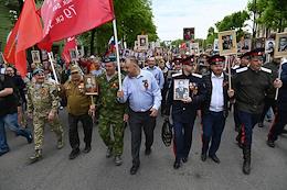 Victory parade. 'Immortal Regiment' march.