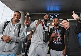Meeting of the Champions of Russia in basketball team Zenit at Pulkovo airport.