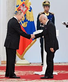 Russian President Vladimir Putin during the presentation of state awards.
