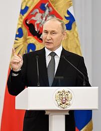 Russian President Vladimir Putin during the presentation of state awards.